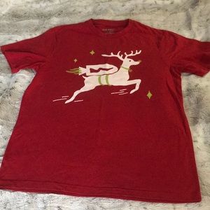 Funny Christmas tee S reindeer jetpack holiday ON